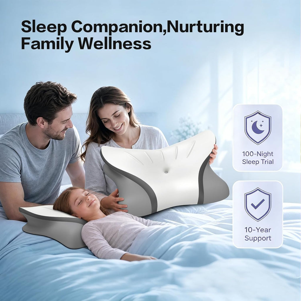 Ultra Pain Relief Cooling Pillow for Neck Support, Adjustable Cervical Pillow Cozy Sleeping, Odorless Ergonomic Contour Memory Foam Pillows, Orthopedic Bed Pillow for Side Back Stomach Sleeper