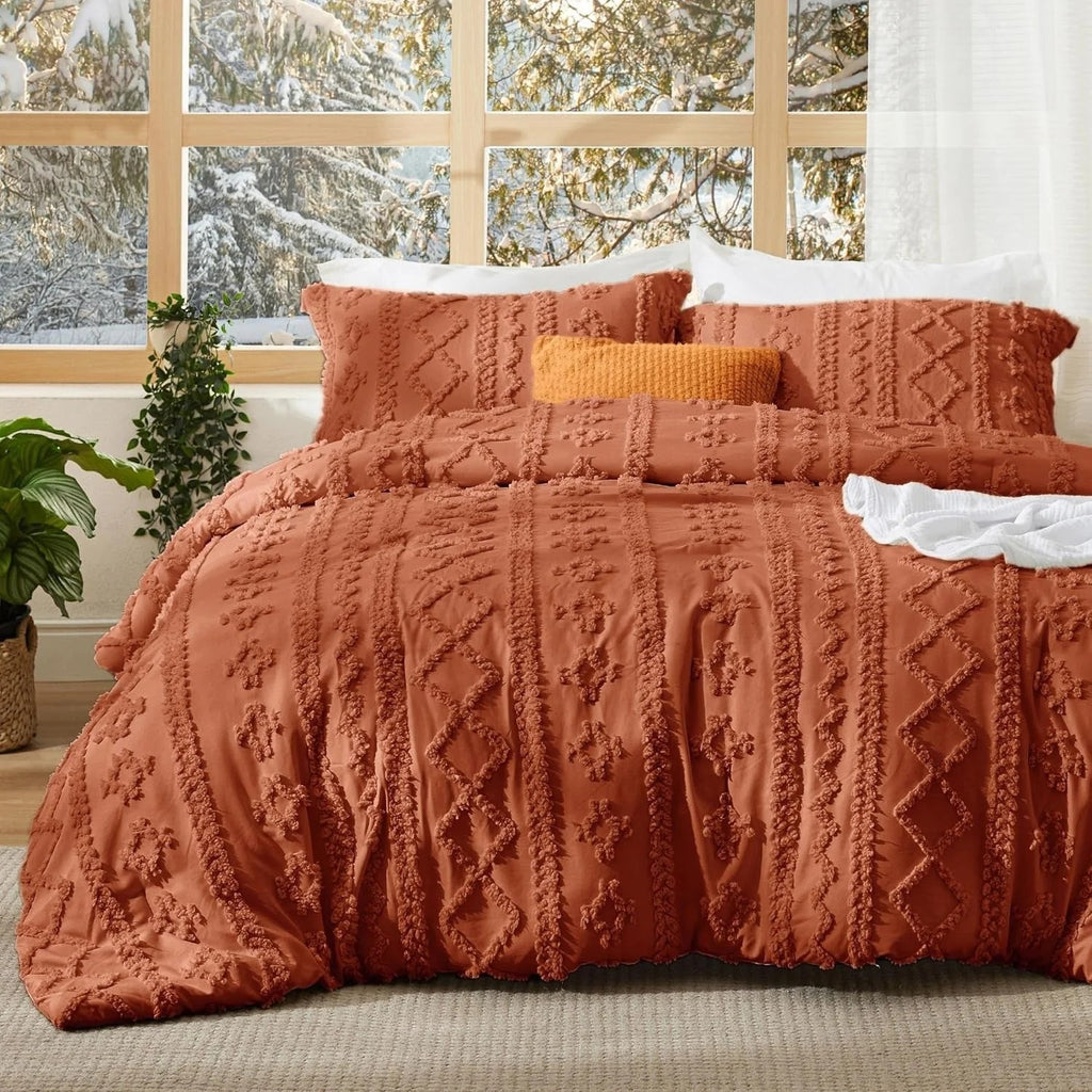 Crywox Luxury Jacquard 4-Piece Bedding Set