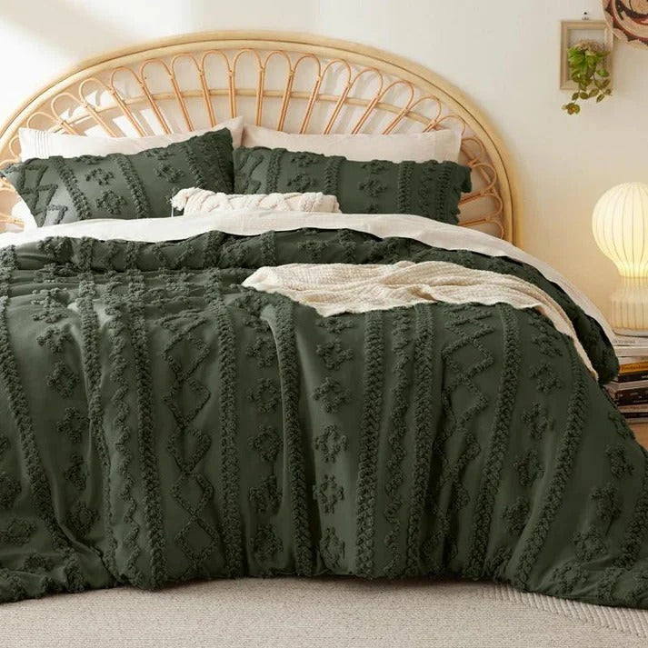 Crywox Luxury Jacquard 4-Piece Bedding Set