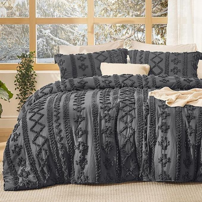 Crywox Luxury Jacquard 4-Piece Bedding Set